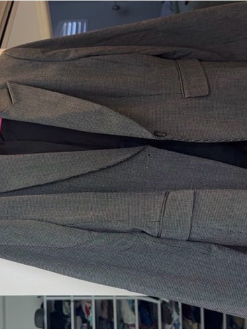Classic Women's Gray Single-Button Blazer 14 EUC